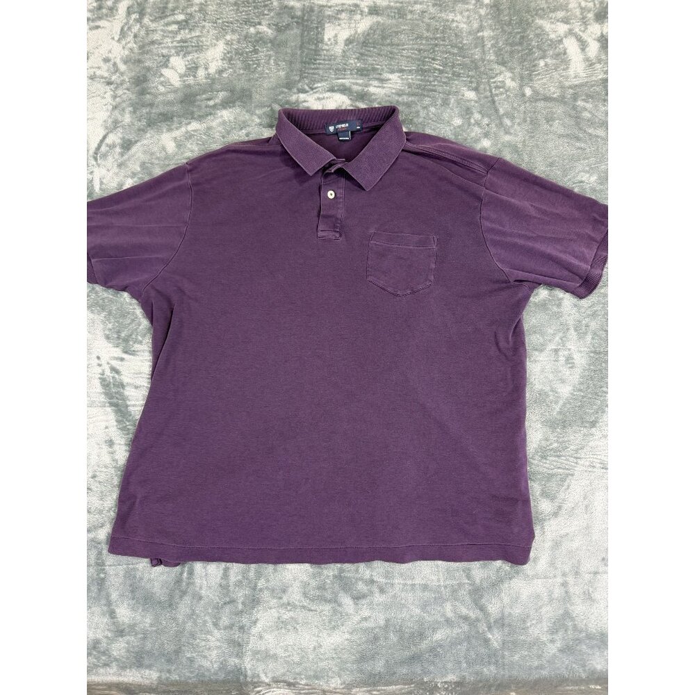 Cremeux Mens Xl Polo Shirt Purple Classic Solid Short Sleeve